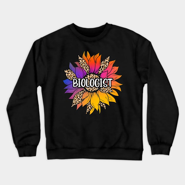 Biologist Sunflower Crewneck Sweatshirt by White Martian